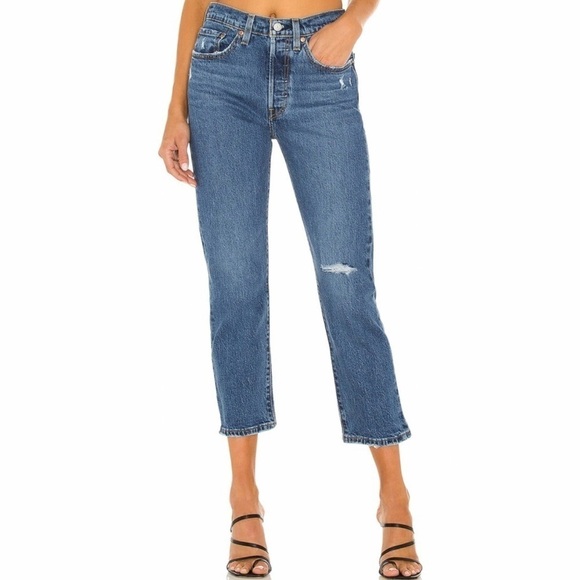 NWT Levi’s 501 High Rise Cropped Jeans In Salsa Middle - Picture 10 of 10